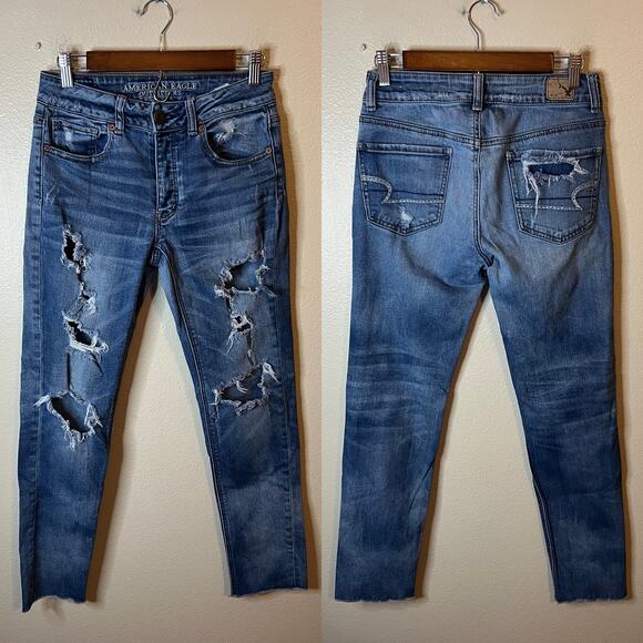 American Eagle Tomgirl Jeans Size 0 - Picture 1 of 5